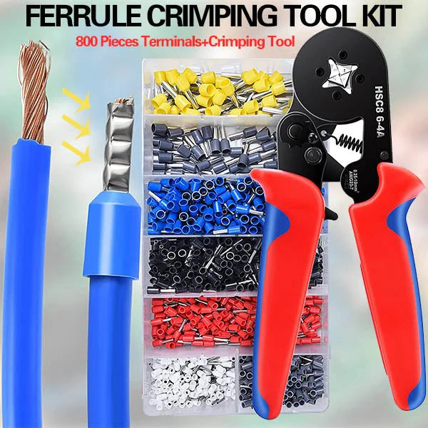 800 Pieces Crimping Terminal Set + Crimping Tool